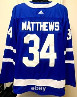 Toronto Maple Leafs #34 Auston Matthews Hockey Jersey Men's Sz 54 Blue NWT
