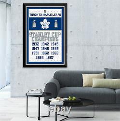 Toronto Maple Leafs Championships Banner Framed Canvas Stanley Cup Wins