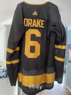 Toronto Maple Leafs Gold Embroidered Drake OVO Jersey Size 2xl 56 Brand New