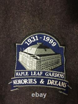 Toronto Maple Leafs Leather Wool Varsity Bomber Jacket Large 1999 90s NHL VTG