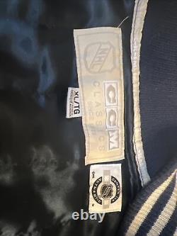Toronto Maple Leafs Varsity Jacket Embroidered Wool Jacket Navy CCM Size XL