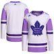 Toronto Maple Leafs adidas White/Purple Hockey Fights Cancer Authentic Jersey