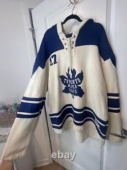 Toronto maple leafs lace up old time hockey hoodie size XXL