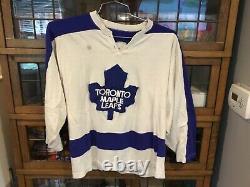VTG 70's Toronto Maple Leafs BAUER 50 Cotton/50 Rayon SEWN Hockey JERSEY SZ S