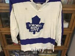 VTG 70's Toronto Maple Leafs BAUER 50 Cotton/50 Rayon SEWN Hockey JERSEY SZ S