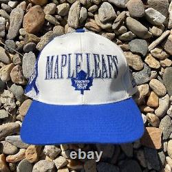 Vintage 90s Toronto Maple Leafs Hockey Sports Specialties Laser Snapback Hat Cap