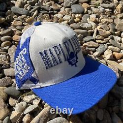 Vintage 90s Toronto Maple Leafs Hockey Sports Specialties Laser Snapback Hat Cap