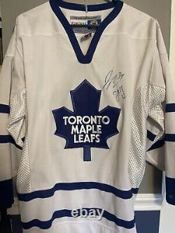 Vintage CCM Toronto Maple Leafs White Jersey Size Medium Autographed