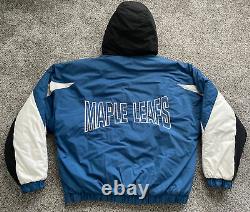 Vintage Toronto Maple Leafs Chalk Line Puffer Jacket XL 90s NHL 1/2 Zip Pullover