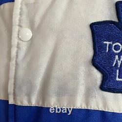Vintage Toronto Maple Leafs Jacket Men Medium Satin Bomber Shain Canada