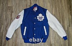 Vintage Toronto Maple Leafs Real Leather & Wool Varsity Jacket Men Large Perfect